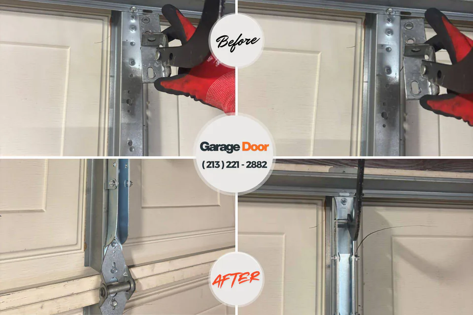 Before and after: garage door repair Osage City, KS